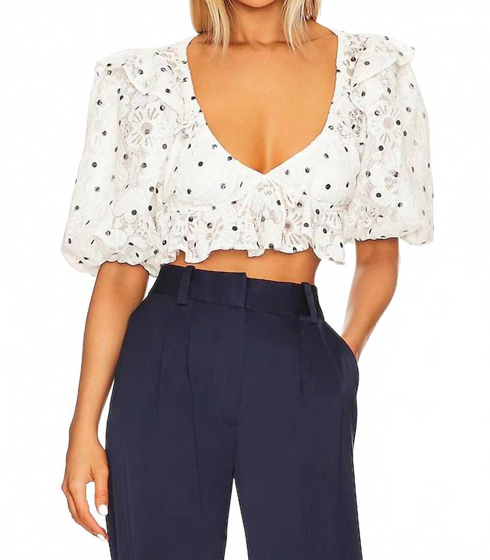 NEW FOR LOVE & LEMONS glenn crop top in white